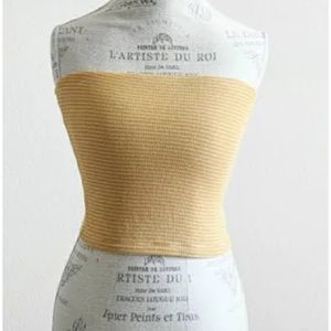 American Eagle Soft and Sexy Rib Tube Top Size XS Gold with white stripes.